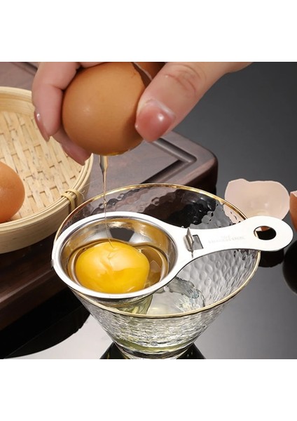 304 Kulak Tipi Olmadan Paslanmaz Çelik Yumurta Beyazı Sarısı Ayırıcı Filtre Aletleri Mutfak Pişirme Gadget Pişirme Yumurta Aşçı Yumurta Bölücü Aracı (Yurt Dışından) fırsatları