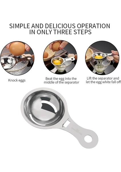 304 Kulak Tipi Olmadan Paslanmaz Çelik Yumurta Beyazı Sarısı Ayırıcı Filtre Aletleri Mutfak Pişirme Gadget Pişirme Yumurta Aşçı Yumurta Bölücü Aracı (Yurt Dışından) indirimleri