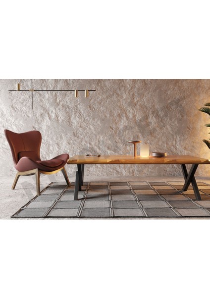 Sui V Ayak Masif Ahşap Sehpa