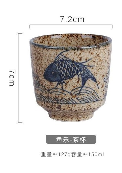 150 ml Japon Tarzı Hefeng El Boyaması Seramik Çay Bardağı, Şarap Bardağı, Küçük Boy Içme Bardağı, Otel Isıya Dayanıklı Kalınlaşmış Ev Çayı (Yurt Dışından)