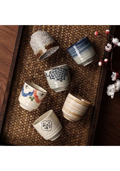 150 ml Japon Tarzı Hefeng El Boyaması Seramik Çay Bardağı, Şarap Bardağı, Küçük Boy Içme Bardağı, Otel Isıya Dayanıklı Kalınlaşmış Ev Çayı (Yurt Dışından)