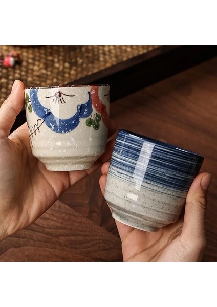 150 ml Japon Tarzı Hefeng El Boyaması Seramik Çay Bardağı, Şarap Bardağı, Küçük Boy Içme Bardağı, Otel Isıya Dayanıklı Kalınlaşmış Ev Çayı (Yurt Dışından)