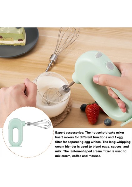 Yeşil Tek Sopa Taşınabilir El Yumurta Çırpma Ayarlanabilir Mutfak Krem Köpürtücü Kablosuz Elektrikli Şarj Edilebilir Yumurta Mikseri Blender Ev Kek Araçları (Yurt Dışından)