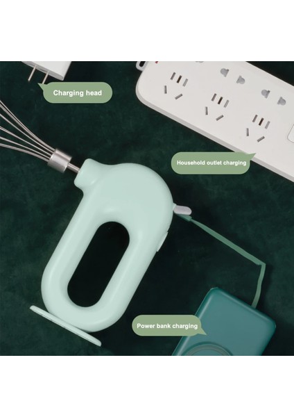 Yeşil Tek Sopa Taşınabilir El Yumurta Çırpma Ayarlanabilir Mutfak Krem Köpürtücü Kablosuz Elektrikli Şarj Edilebilir Yumurta Mikseri Blender Ev Kek Araçları (Yurt Dışından)