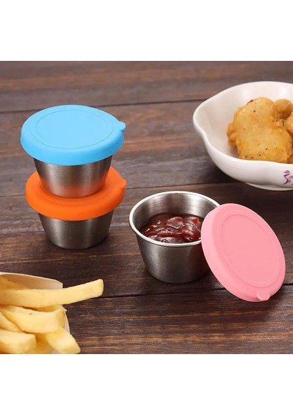 Pembe 1 Takım Daldırma Fincan Kapaklı Korozyona Dirençli Sızdırmazlık Istiflenebilir Domates Sosu Baharat Küçük Yemek Odası Için Yemek Odası (Yurt Dışından) fiyatları