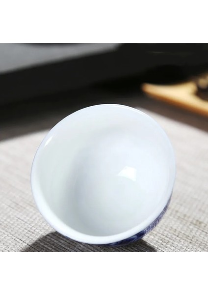A5 Mavi ve Beyaz Çiçek Çay Fincan Tabağı ile Porselen Çay Kase Jingdezhen Seramik Kung Fu Çay Fincanı Kahve Bira Şarap Kupası (Yurt Dışından)