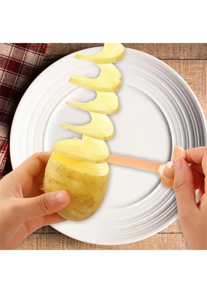 1 Takım Patates Dilimleme Bıçağı Şiş Manuel Döner Kule Spiral Siklon Patates Rulo Dilimleme Bıçağı Şiş Kesim Patates Rulo Alet (Yurt Dışından) fiyatları
