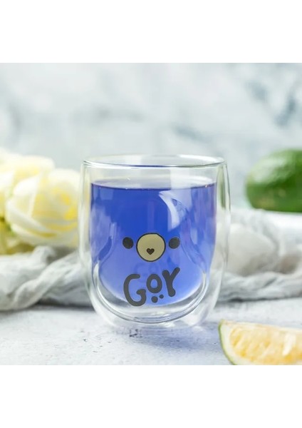Penguen 201 300ML Novlety 270ML Çift Katmanlı Kahve Fincanı Yüksek Borosilikat Cam Soğuk Içecek Kupası Sıcak Içecek Kupası Sevimli Kedi Ayı Süt Çay Bardağı (Yurt Dışından)
