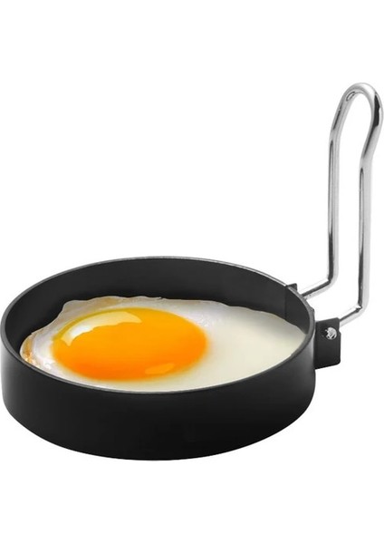 Siyah Siyah Metal Yumurta Kızartma Halkaları Daire Yuvarlak Kızarmış Yumurta Gözleme Şekillendirici Kalıpları Saplı Yapışmaz Kızarmış Yumurta Kalıp Mutfak Aksesuarı (Yurt Dışından)