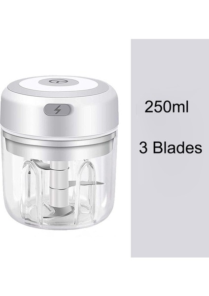 250ML Beyaz Sarımsak Kırıcı Elektrikli Gıda Parçalayıcı Kıyma Makinesi Mini Sarımsak Presi Sebze Doğrayıcı Ezici Makinesi USB Mutfak Alet (Yurt Dışından)