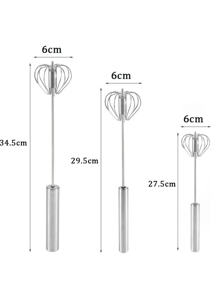 Combo 3 Yarı Otomatik Yumurta Çırpıcı Paslanmaz Çelik Yumurta Çırpma Manuel Kendiliğinden Dönen Yumurta Karıştırıcı El Mikseri Mutfak Aksesuarları Yumurta Araçları (Yurt Dışından)