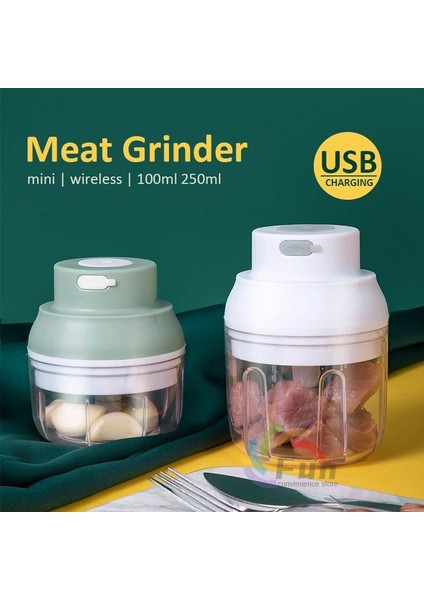250 ml Yeşil Kablosuz Elektrikli Kıyma Makinesi Sarımsak Kıyma Mini Sarımsak Kıyıcı Mutfak Ev Sebze Dilimleme Mutfak Robotu Makinesi (Yurt Dışından) fiyatları