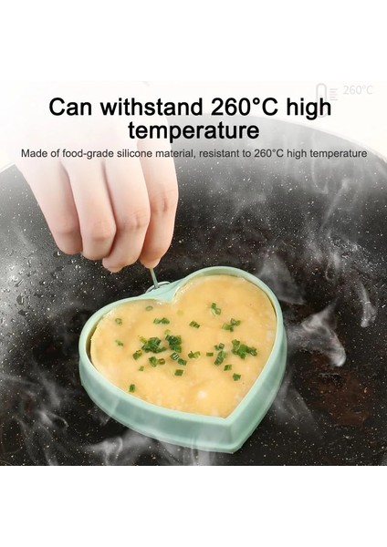 Pembe Kalp Şekli Isı Direnci Omlet Kalıp Saplı Yumurta Gözleme Dıy Aracı Silikon/paslanmaz Çelik Bakeware Mutfak Malzemeleri (Yurt Dışından) fırsatları