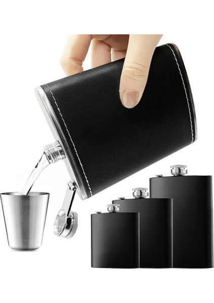7 Oz Siyah Açık Paslanmaz Çelik Cep Şişesi Siyah Viski Şarap Pot Alkol Drinkin Cep Şişe Şişesi Içici Seyahat Kamp Için Drinkware (Yurt Dışından) modelleri