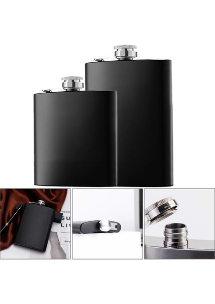 7 Oz Siyah Açık Paslanmaz Çelik Cep Şişesi Siyah Viski Şarap Pot Alkol Drinkin Cep Şişe Şişesi Içici Seyahat Kamp Için Drinkware (Yurt Dışından) indirimleri