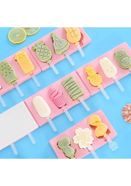 Stil 7 Silikon Dondurma Kalıp Kapaklı Hayvanlar Şekli Jöle Kalıp Çocuk El Yapımı Dıy Tatlı Popsicle Buz Izgarası Dondurma Çubuğu (Yurt Dışından)