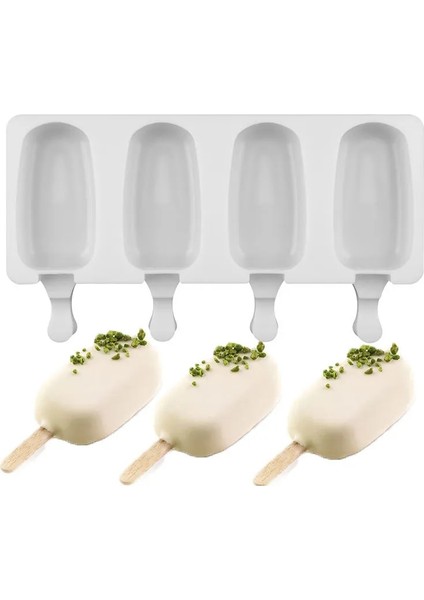 Dondurma Çubuğu 4/8 Kolay Bırakılan Silikon Kalıp Silikon Dondurma Popsicle Kalıp Dıy Buzlu Şeker Yapma Makinesi Kalıp Gıda Sınıfı Buz Tepsisi Bpa Ücretsiz (Yurt Dışından)