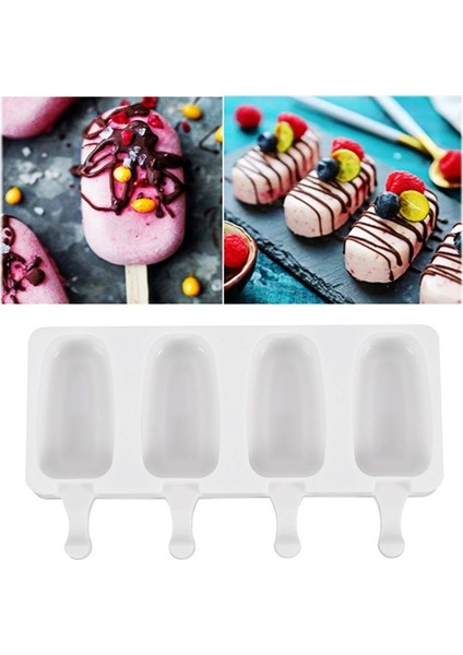 Dondurma Çubuğu 4/8 Kolay Bırakılan Silikon Kalıp Silikon Dondurma Popsicle Kalıp Dıy Buzlu Şeker Yapma Makinesi Kalıp Gıda Sınıfı Buz Tepsisi Bpa Ücretsiz (Yurt Dışından)