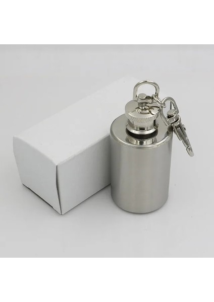 Flagon 1 Oz Paslanmaz Çelik Mini Cep Şişesi Anahtarlık ile Vidalı Kapak Taşınabilir Alkol Şişesi Likör Viski Şişesi Açık Seyahat Hediyeler (Yurt Dışından)