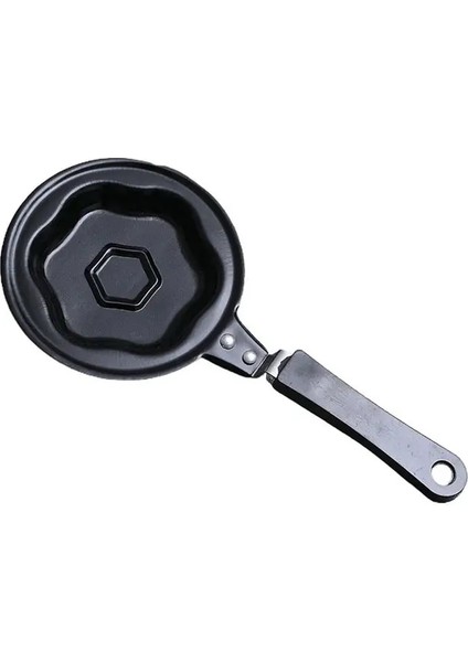 Erik Çiçeği Kullanışlı Pürüzsüz Kenar Yumurta Tavası Asılı Delik Tasarımı Hatta Isıtma Mini Taşınabilir Kalp Şekli Kızarmış Yumurta Kalıp Kahvaltı Kızartma Tavası (Yurt Dışından)
