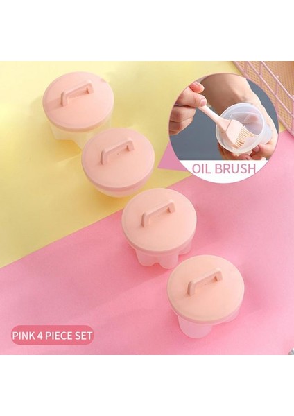Pembe Yumurta Araçları 4 Adet/takım Kazan Çocuk Kahvaltı Tava Puding Kalıp Çikolata Gözleme Kapak Fırçası Mutfak Gereçleri Pişirme Aksesuarları (Yurt Dışından)