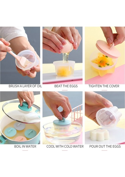 Pembe Yumurta Araçları 4 Adet/takım Kazan Çocuk Kahvaltı Tava Puding Kalıp Çikolata Gözleme Kapak Fırçası Mutfak Gereçleri Pişirme Aksesuarları (Yurt Dışından) indirimleri