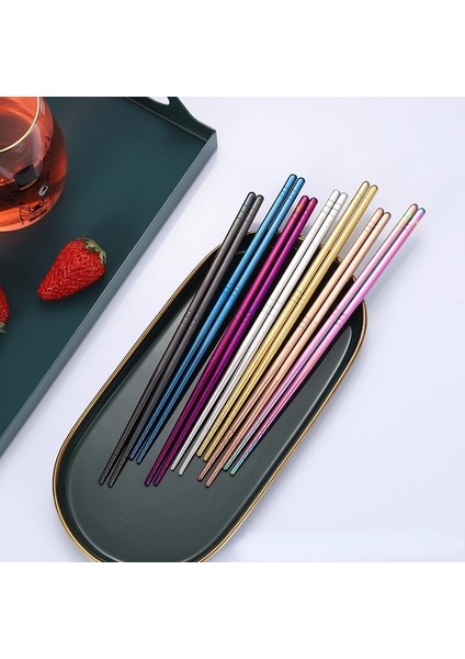 1 Çift Gümüş 1 Çift Paslanmaz Çelik Çubuklar Taşınabilir Kaymaz Gıda Çubukları Sofra 23 cm Çin Çubuklarını Sofra Mutfak Aksesuarları (Yurt Dışından)