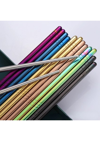 1 Çift Gümüş 1 Çift Paslanmaz Çelik Çubuklar Taşınabilir Kaymaz Gıda Çubukları Sofra 23 cm Çin Çubuklarını Sofra Mutfak Aksesuarları (Yurt Dışından)