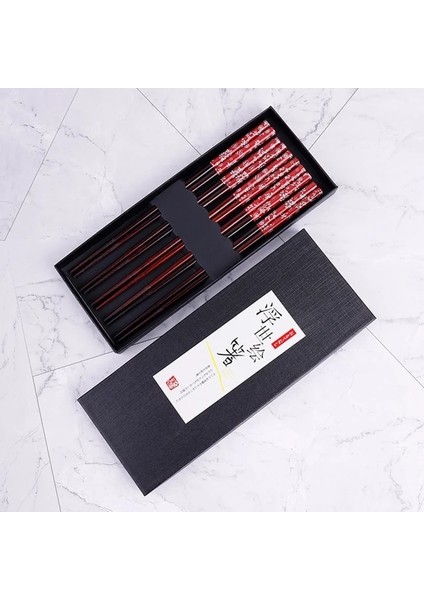 5 Adet Yeniden Kullanılabilir 5 Çift Set El Yapımı Çubuk Bambu Japon Doğal Ahşap Çubuklarını Suşi Gıda Bardak Çiçek Ahşap Çubuklarını Yenı (Yurt Dışından)
