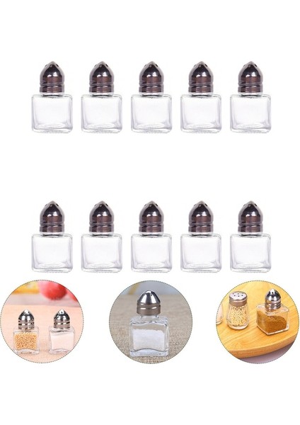 Şeffaf Küçük Cam Kavanoz Baharat Şişesi Çok Amaçlı Saklama Kabı Mutfak Tedarik Çeşni Tutucu (Yurt Dışından)