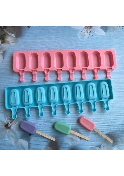 Beyaz 8 Delik Silikon Dondurma Formları Popsicle Kalıpları Dıy Ev Yapımı Tatlı Dondurucu Meyve Suyu Buz Pop Küp Yapımcısı Kalıp (Yurt Dışından) fiyatları