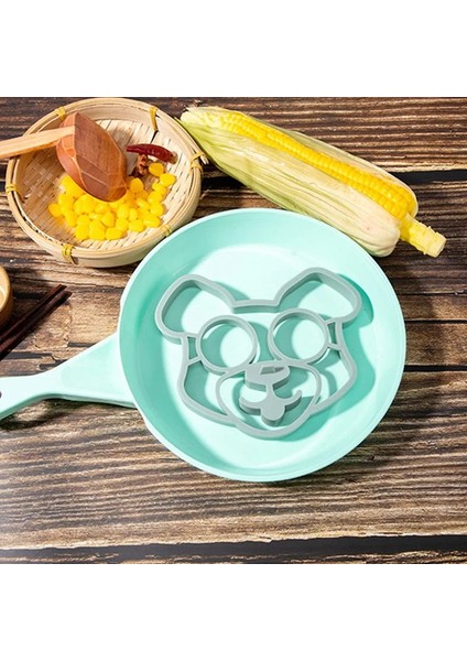 Beyaz Mutfak Omlet Mutfak Eşyaları Yumurta Kalıp Pişirme Aksesuarları Silikon Gözleme Kalıp Silikon Kedi Köpek Kafa Omlet Araçları (Yurt Dışından) fırsatları