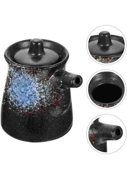Mavi Soya Sosu Kavanoz Çeşni Dekoratif Sirke Pot Kapaklı Konteyner Sıvı Kapları Kutusu Seramik Saklama Kavanozları Kapakları (Yurt Dışından) modelleri