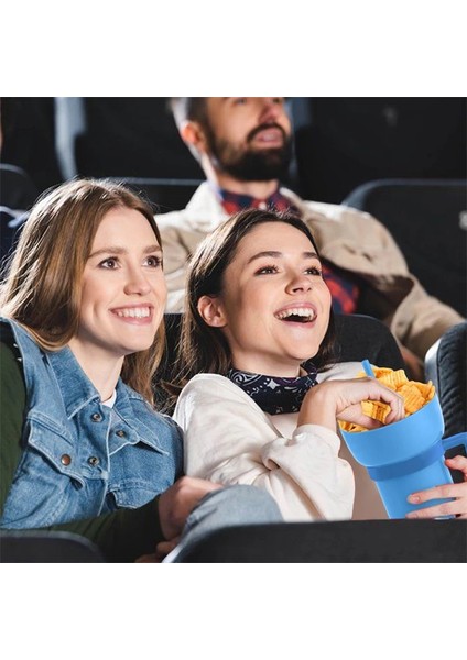 Degrade Mavi Yeni 2'si 1 Arada Aperatif Kasesi Içecek Pipetli Bardak Stadyum Tumbler Sıçramaya Dayanıklı Sızdırmaz Taşınabilir Aperatif Bardağı Yetişkinler Için Çocuk Sinema Gezisi (Yurt Dışından)