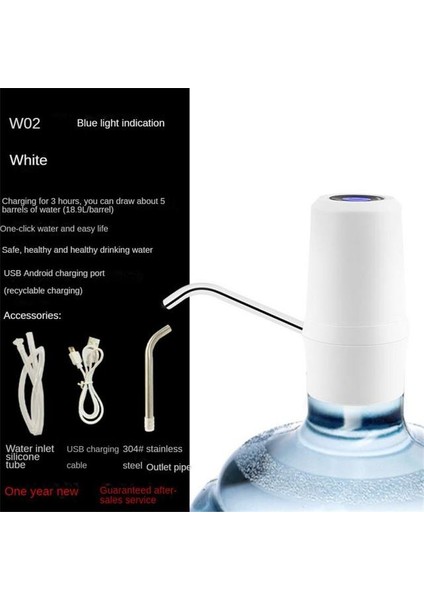 03 USB Şarj Galon Şişe Içme Sebili Tek Tıklama Kablosuz Namlulu Su Pompası Dokunmatik Anahtarı Namlulu Su Elektrikli Pompa (Yurt Dışından)