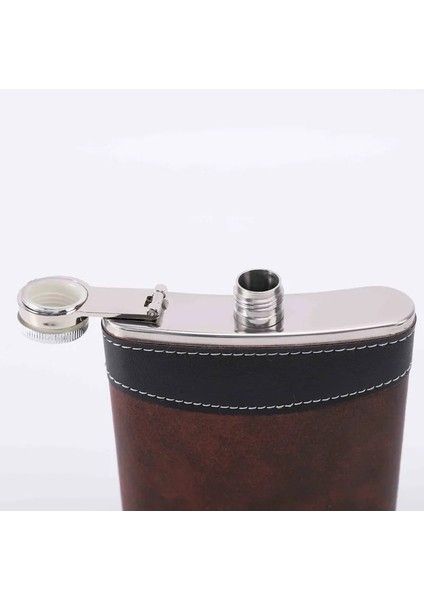 7oz 6oz 7oz 8oz Cep Cep Şişesi Pu Deri Kaplı Küçük Paslanmaz Çelik Şarap Pot Alkol Taşınabilir Viski Flagon Erkekler Hediye (Yurt Dışından)