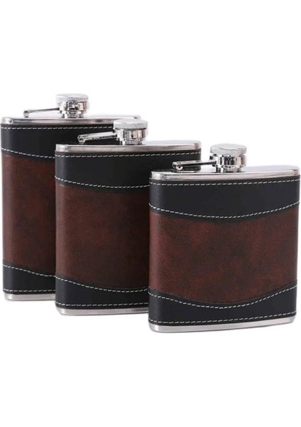 7oz 6oz 7oz 8oz Cep Cep Şişesi Pu Deri Kaplı Küçük Paslanmaz Çelik Şarap Pot Alkol Taşınabilir Viski Flagon Erkekler Hediye (Yurt Dışından)