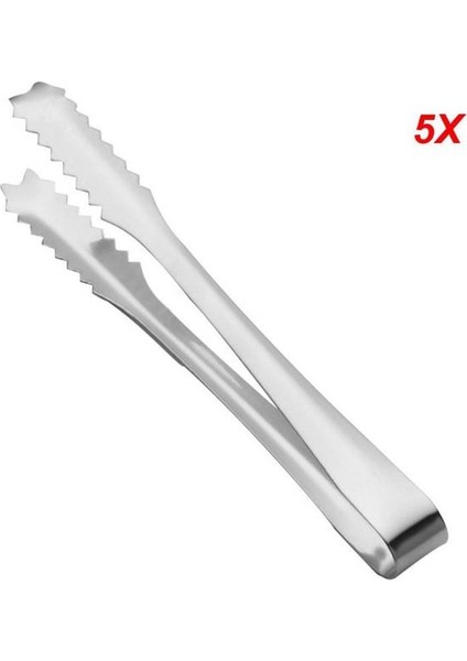15CM 5 Adet 5/8/10 Adet Gümüş Bar Tutucu Uygun Pratik Paslanmaz Çelik Buz Kelepçesi Yüksek Kaliteli Düşmeye Dayanıklı Mini Gıda Maşası (Yurt Dışından)