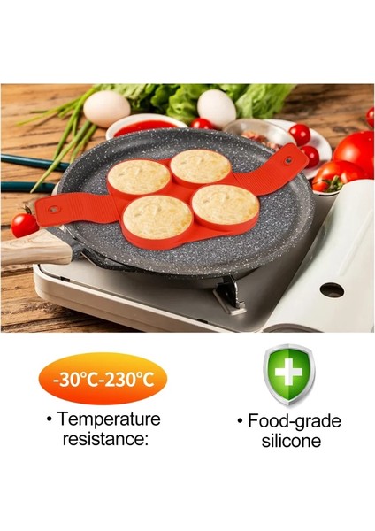 Red-E Yumurta Gözleme Halkası Yapışmaz Gözleme Yapımcısı Kalıp Silikon Yumurta Pişirici Kızarmış Yumurta Şekillendirici Omlet Kalıpları Mutfak Pişirme Aksesuarları Için (Yurt Dışından)