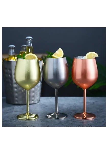 SE-220ML 401-500ML Paslanmaz Çelik Şampanya Bardağı Şarap Bardağı Kokteyl Cam Metal Şarap Bardağı Bar Restoran Kadehi Drinkware Şarap Tumblers Re (Yurt Dışından)