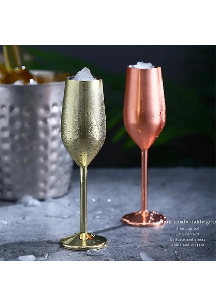 SE-220ML 401-500ML Paslanmaz Çelik Şampanya Bardağı Şarap Bardağı Kokteyl Cam Metal Şarap Bardağı Bar Restoran Kadehi Drinkware Şarap Tumblers Re (Yurt Dışından)