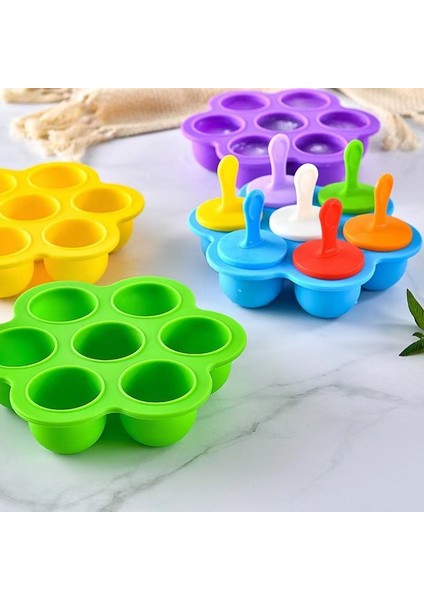 Mavi Buz Pops Kalıp Gıda Sınıfı Silikon Popsicle Kalıp Buz Yapıcı Bebek Dıy Gıda Takviyesi Araçları Meyve Sarsıntı Aksesuarları Buz Küpü Tepsi (Yurt Dışından) fiyatları