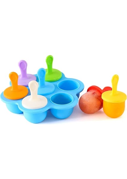 Mavi Buz Pops Kalıp Gıda Sınıfı Silikon Popsicle Kalıp Buz Yapıcı Bebek Dıy Gıda Takviyesi Araçları Meyve Sarsıntı Aksesuarları Buz Küpü Tepsi (Yurt Dışından) fırsatları