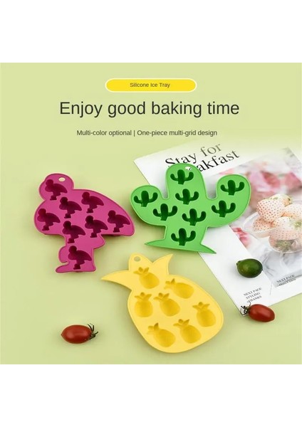 B03 Silikon Kalıp Yapımı Buz Kafes ve Pişirme Yaratıcılık Ev Aksesuarları Buz Küpü Kalıp Diy Flamingo Ananas Buz Kafes (Yurt Dışından)