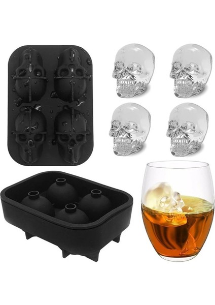 3D Kafatası Silikon Kalıp Buz Küpü Tepsi Kalıp Buz Küpü Makinesi Buz Topu Kalıbı Viski Şarap Kokteyl Buz Küpü Kalıp Buz Topu Kalıbı (Yurt Dışından) modelleri