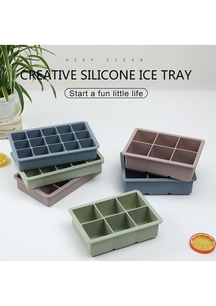 15 Izgara Yeşil Kapaklı Silikon Buz Küpü Kalıbı 3 Renkli Büyük Izgara Buz Küpü Makinesi Kapaklı Esnek Silikon Buz Küpü Tepsisi Mutfak Aletleri ve Aksesuarları (Yurt Dışından) modelleri