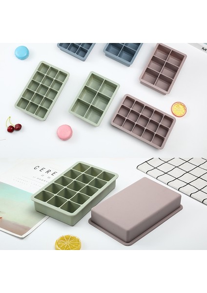 15 Izgara Yeşil Kapaklı Silikon Buz Küpü Kalıbı 3 Renkli Büyük Izgara Buz Küpü Makinesi Kapaklı Esnek Silikon Buz Küpü Tepsisi Mutfak Aletleri ve Aksesuarları (Yurt Dışından) fırsatları