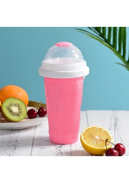 Yeşil Smoothies Fincan Dondurma Makinesi Hızlı Dondurulmuş Silikon Sıkma Fincan Dıy Milkshake Şişe Slushy Maker Su Şişesi Soğutma Fincan (Yurt Dışından)
