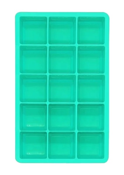 Nane Yeşili 15 Izgara Silikon Buz Küpü Kalıp Büyük Buz Tepsisi Kalıp Kapaksız Kare Buz Yapım Makinesi Dondurma Kalıp Dayanıklı Yaz Dondurma Araçları (Yurt Dışından)