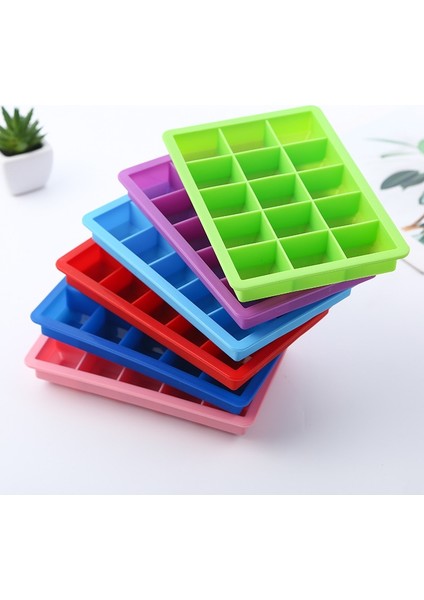 Nane Yeşili 15 Izgara Silikon Buz Küpü Kalıp Büyük Buz Tepsisi Kalıp Kapaksız Kare Buz Yapım Makinesi Dondurma Kalıp Dayanıklı Yaz Dondurma Araçları (Yurt Dışından) modelleri